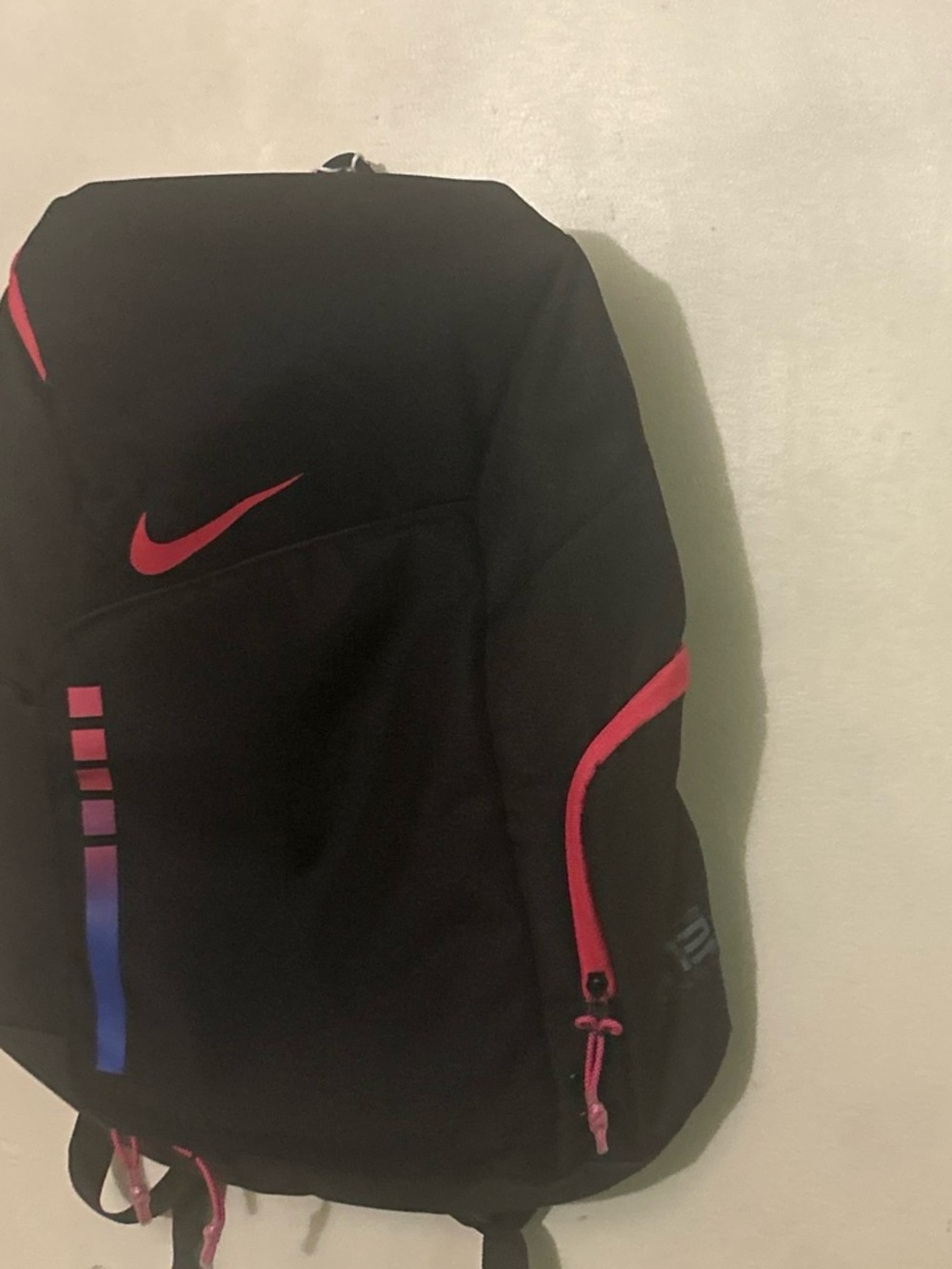 Black nike elite Backpack with Pink and Blue Accents